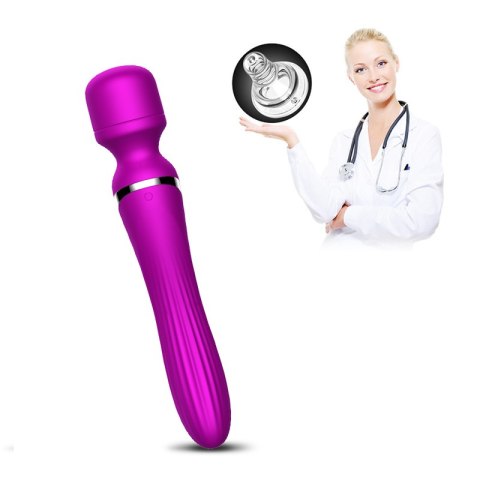 stymulator o podwójnym zastosowaniu.-Silicone Dual Massager USB 7+7 Function Purple
