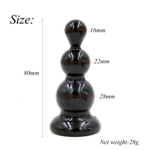 Rocket drill 3,2 inch black anal plug 3,2 inch / 8 cm