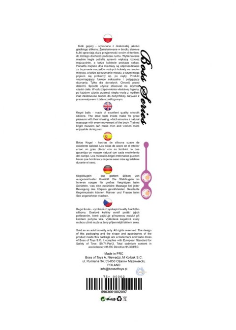 Silicone Kegel Balls 36mm 90g Light Pink - Boss Series