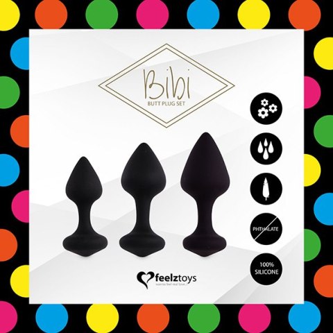 FeelzToys - Bibi Butt Plug Set 3 pcs Black