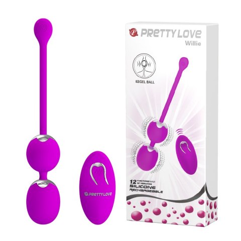 Wibrujące kulki gejszy sterowane pilotem-PRETTY LOVE - WILLIE USB remote control 12 function
