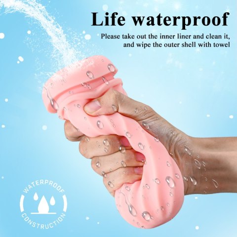 HIT !! Wibrujący masturbator z funkcją ssącą oraz efektami dźwiękowymi-Vibration 7, 7 Sucking modes, Hand