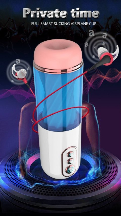 HIT !! Wibrujący masturbator z funkcją ssącą oraz efektami dźwiękowymi-Vibration 7, 7 Sucking modes, Hand