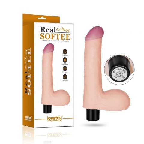 8" REAL SOFTEE Vibrating Dildo
